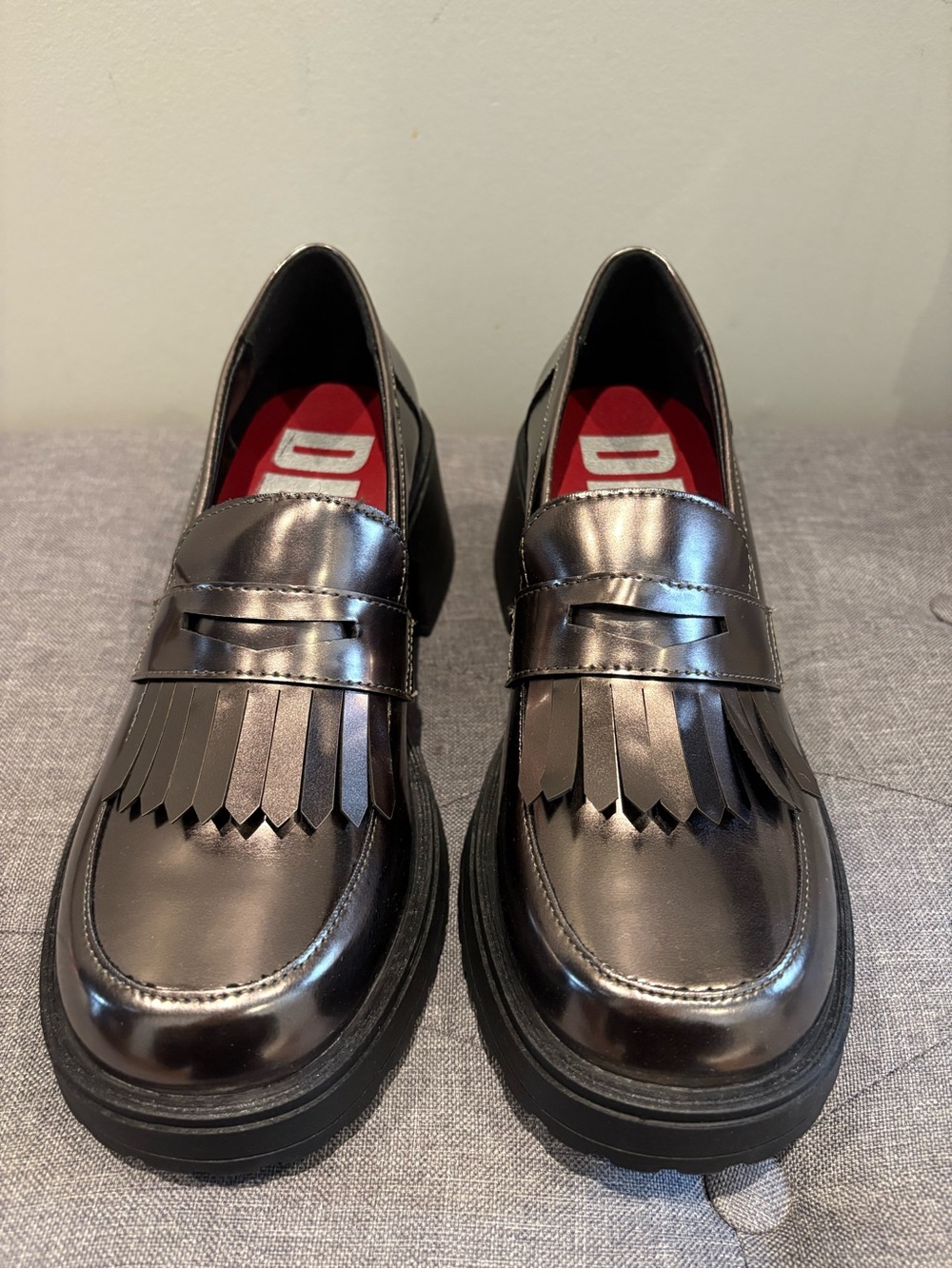 Dirty Laundry Metallic Silver Kiltie Loafer - Classic Penny Slip-On
